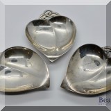 S05. Set of 3 Tiffany & Co, sterling silver leaf shaped candy dishes. 3.5”w - $225 
